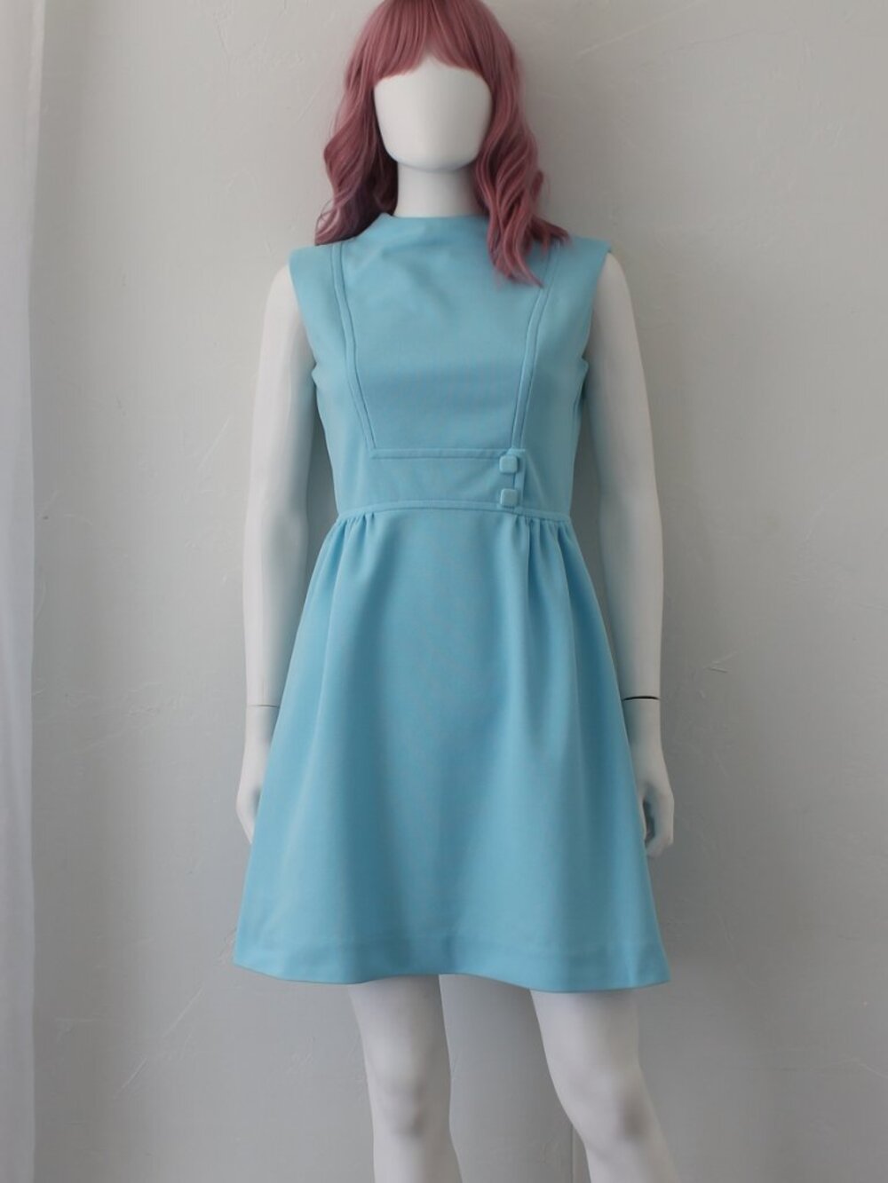 Vintage 1960s Mod Blue Mini Dress